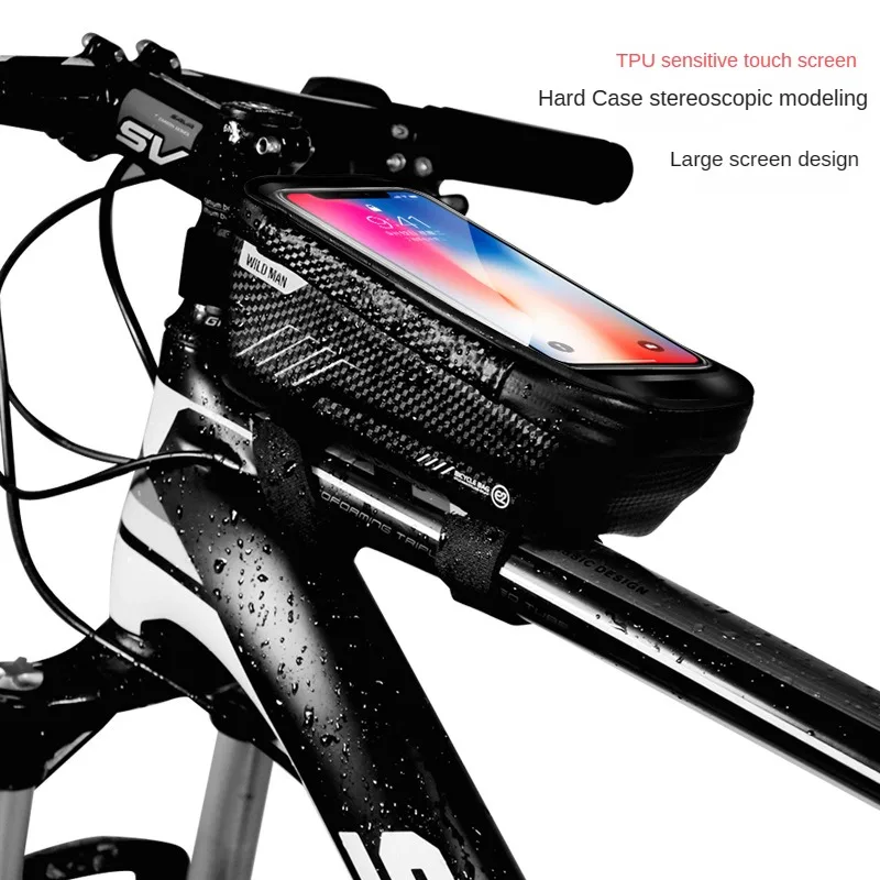 

Bicycle Bag Frame Front Top Tube Bike Bag Handlebar Touch Screen Rainproof Polyester Cycling Phone Holder Bicycle Accessories