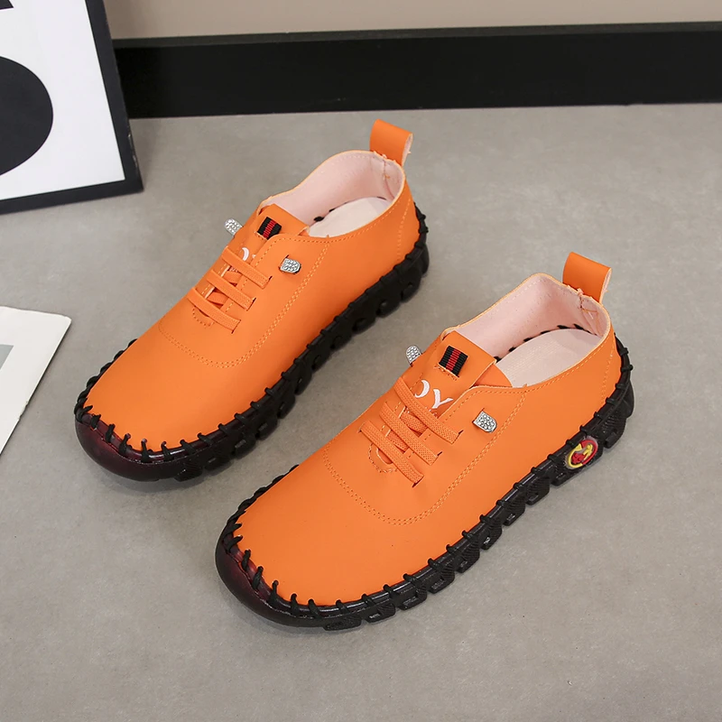 Women Shoes Sneakers Loafers Lace Up Leather Flats