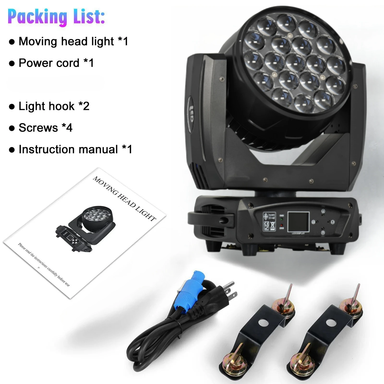19x15w zoom moving head light rgbw 4-in-1 1915 Zoom beam wash lights Professional stag 4
