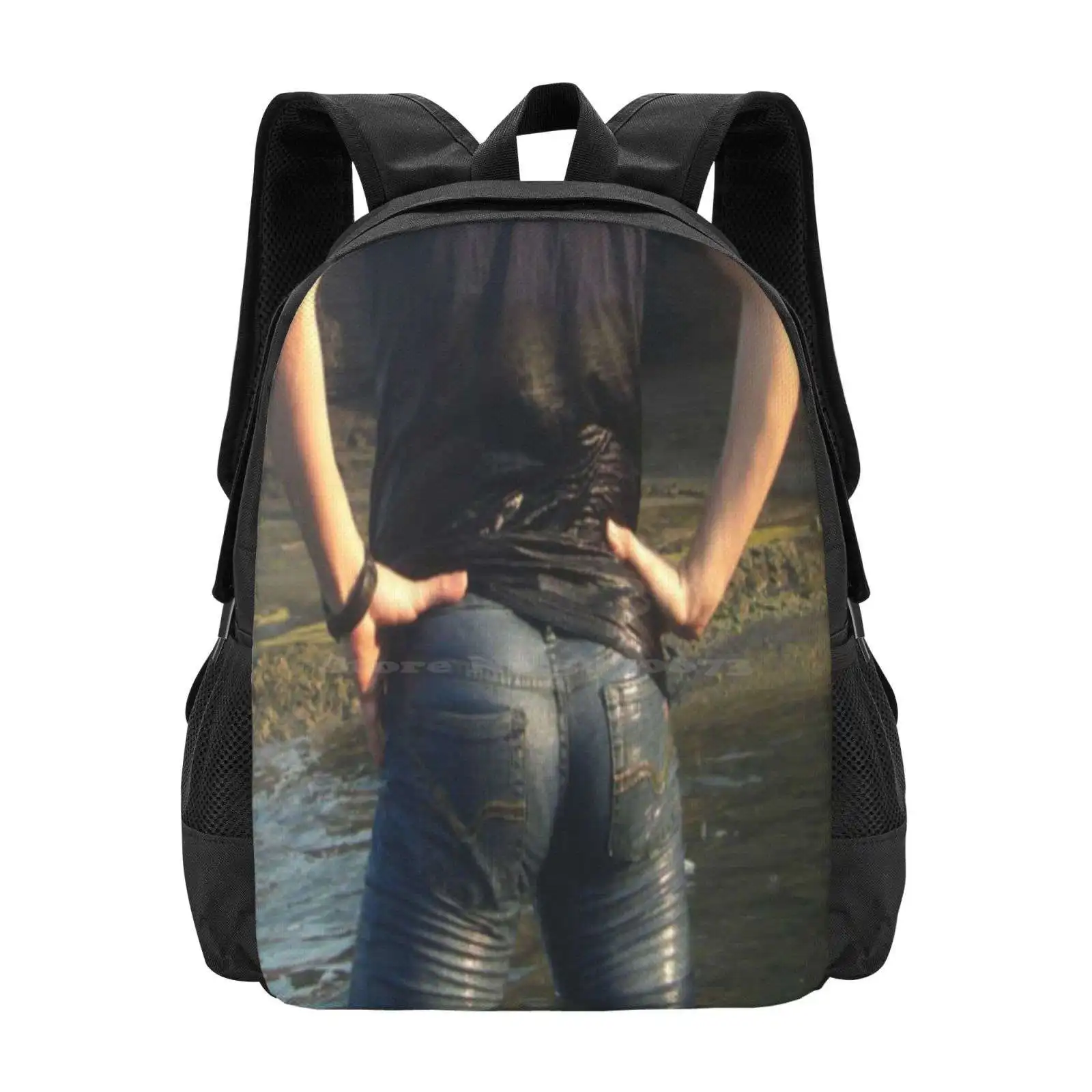 

Jensen Ackles' Booty Pattern Design Bag Student'S Backpack Jensen Ackles Dean Winchester Supernatural Booty