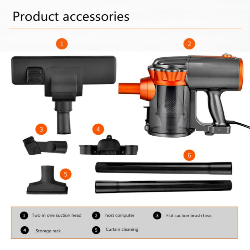 600W 220V Vacuum Cleaner Portable Household Low Noise Vacuum Cleaner Handheld Dust Collector Aspirator Vacum Cleaner 3