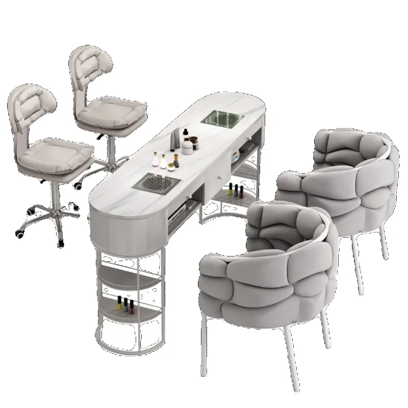 Forniture Tavolo per unghie professionale Attrezzatura per la conservazione Tavolo per unghie per reception di lusso Mobili per manicure Mesa regolabili nordici - immagine 6