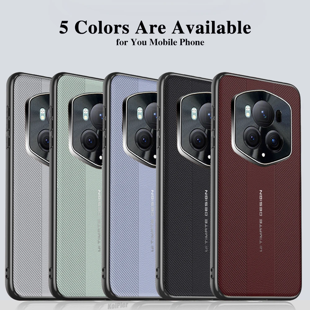 Premium Genuine Leather Shockproof Back Cover with Plating Bumper