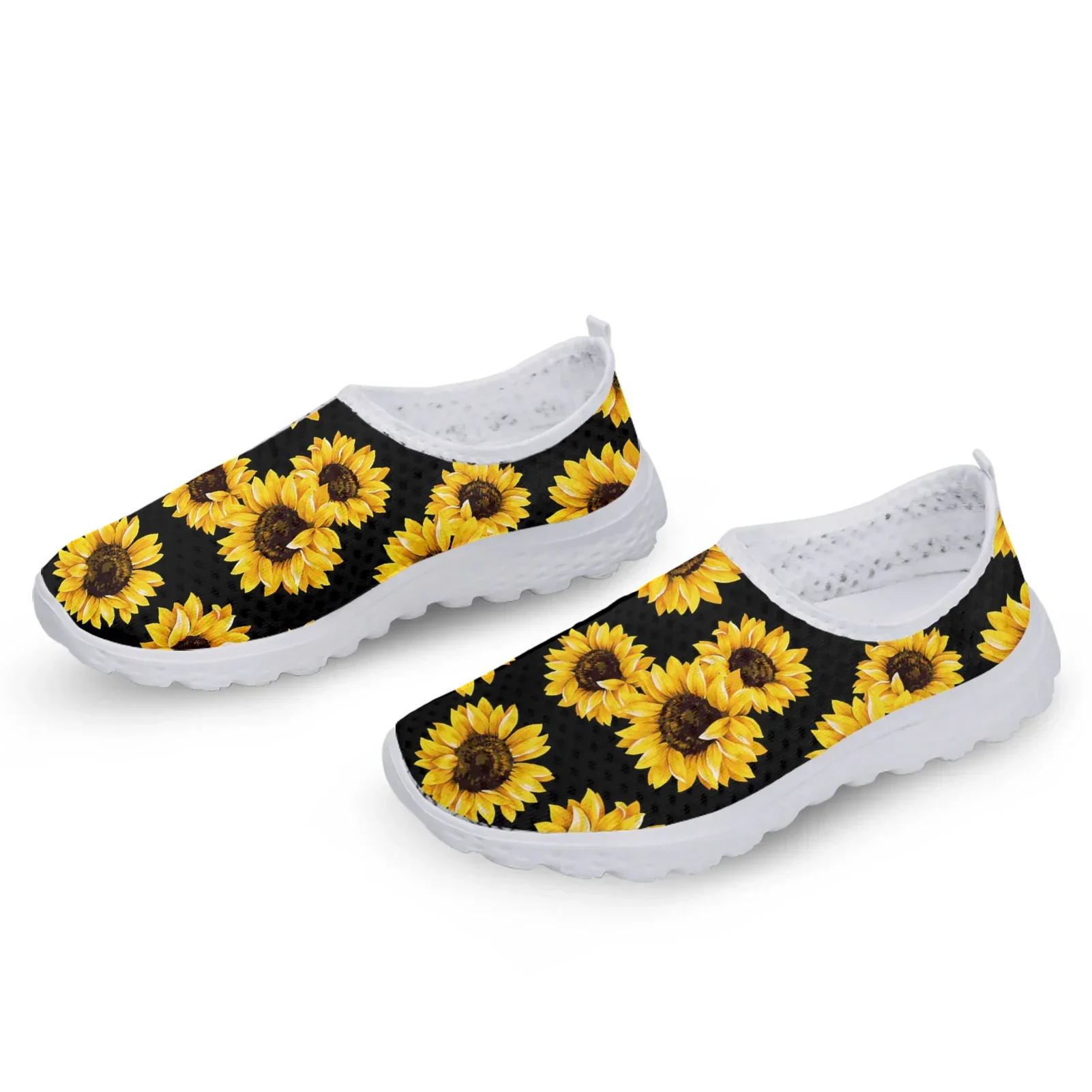 Sunflower Print Summer Ladies Sneakers Flats Women Casual Shoes Women Loafers Slip On Casual Shoes Flats Shoes