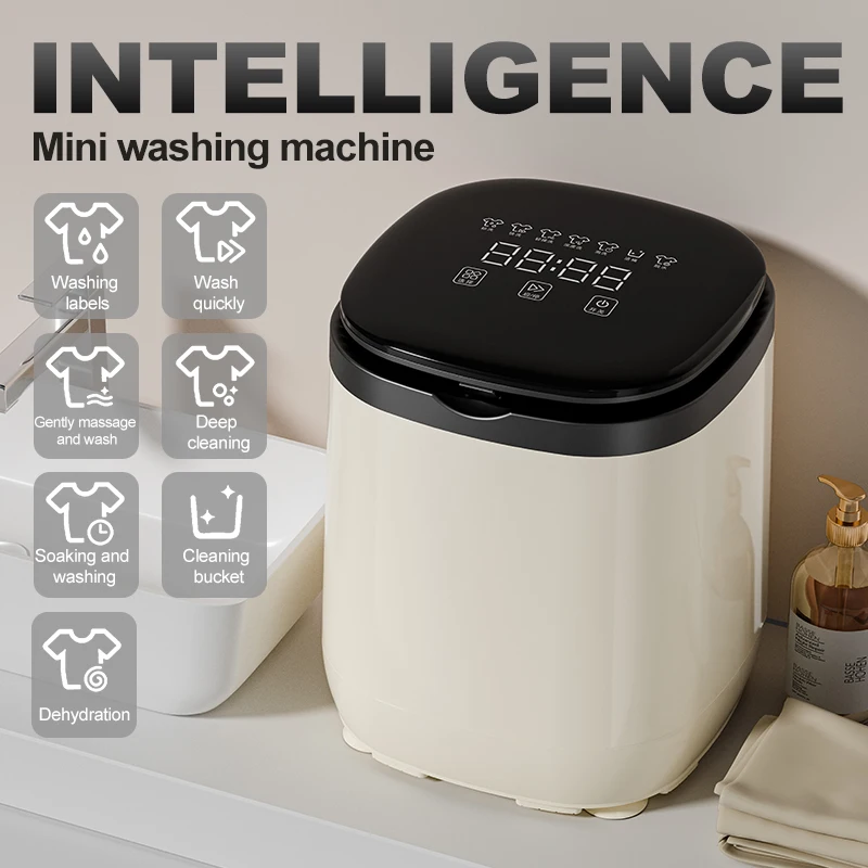 Apartment-Friendly Collapsible Washing Machine, Portable Compact Washer for Travel Laundry, Ideal for Socks Underwear & Panties 1