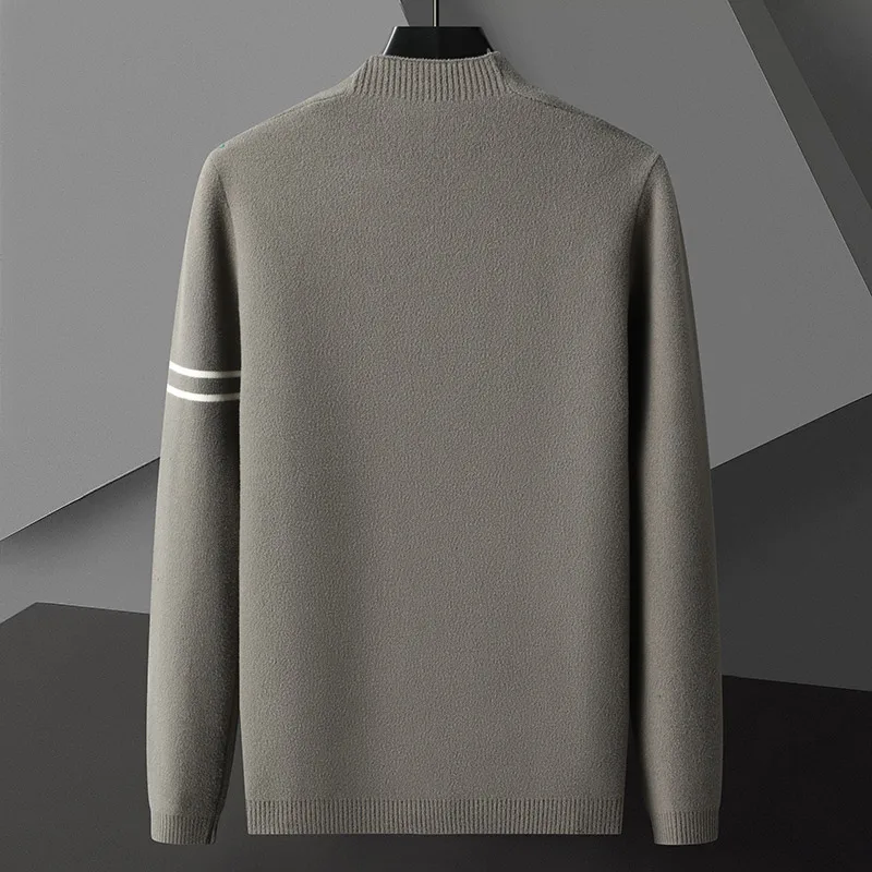 High End Fashion Mens Knitted Cardigan Autumn Winter Preppy style Business Casual Slim Deer Head Embroidery Pocket Sweater Coat 2