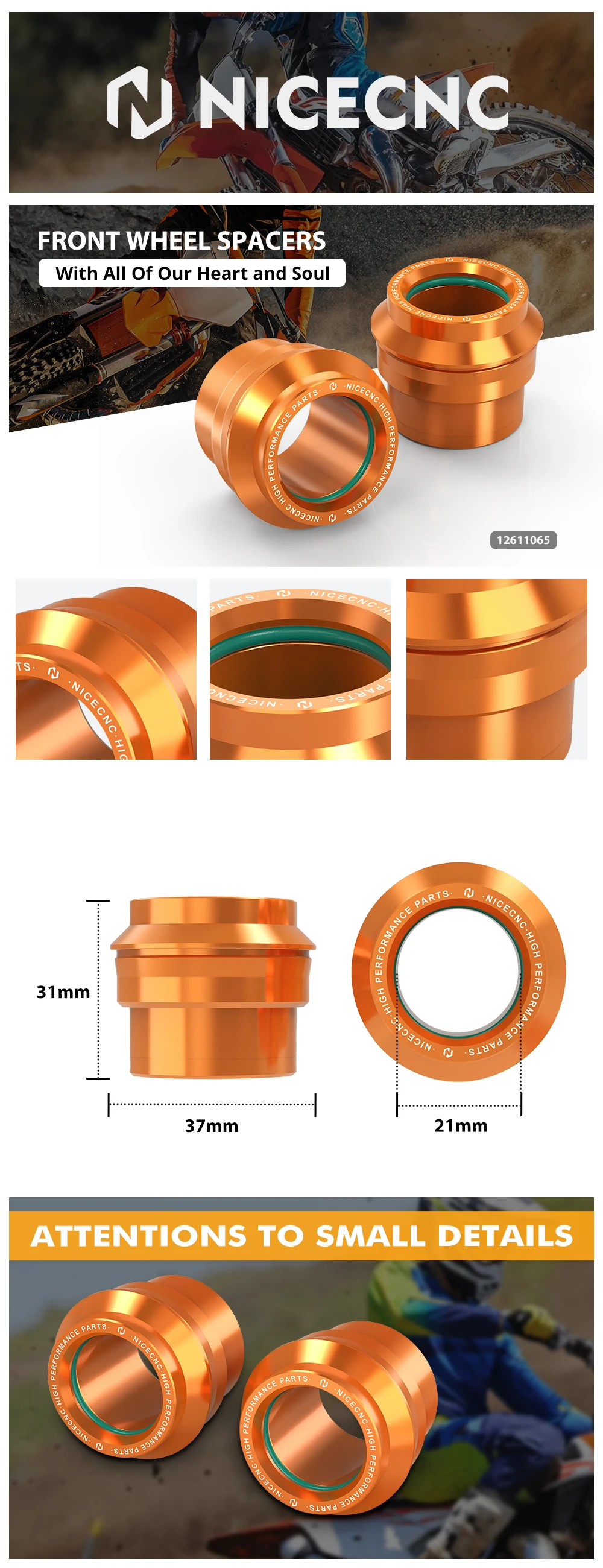 Für KTM EXC 300 2024 EXC 250 EXCF 350 XCW XCFW 22 MM Vorne Hinten Spacer Hub Kragen SX 125 SXF 250 SXF 450 XC XCF 2023-2024 – Detail 2