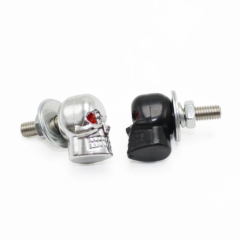 2pcs Motorcycle Skull License Plate Frame Bolts Screw License Plate Frame Bolts Easy and convenient installation