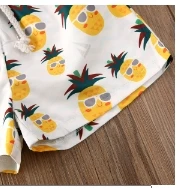 3-6Y عادية طفل بنين ملابس السباحة الشاطئ السراويل الأناناس طباعة ثوب السباحة مطاطا الرباط الخصر السباحة جذوع الأولاد بحر