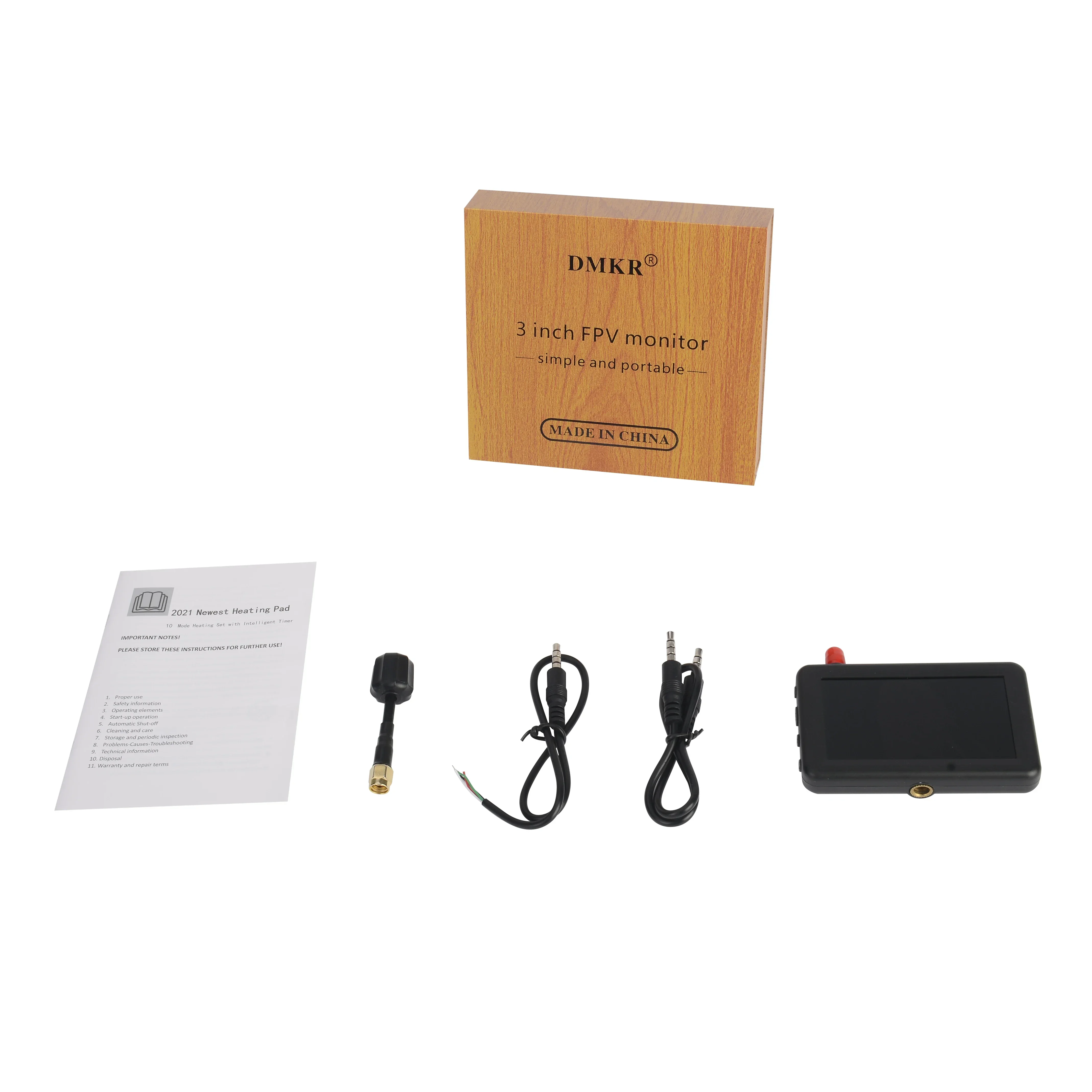 Moniteur FPV 3 pouces 5.8G 40CH avec batterie intégrée pour drone course