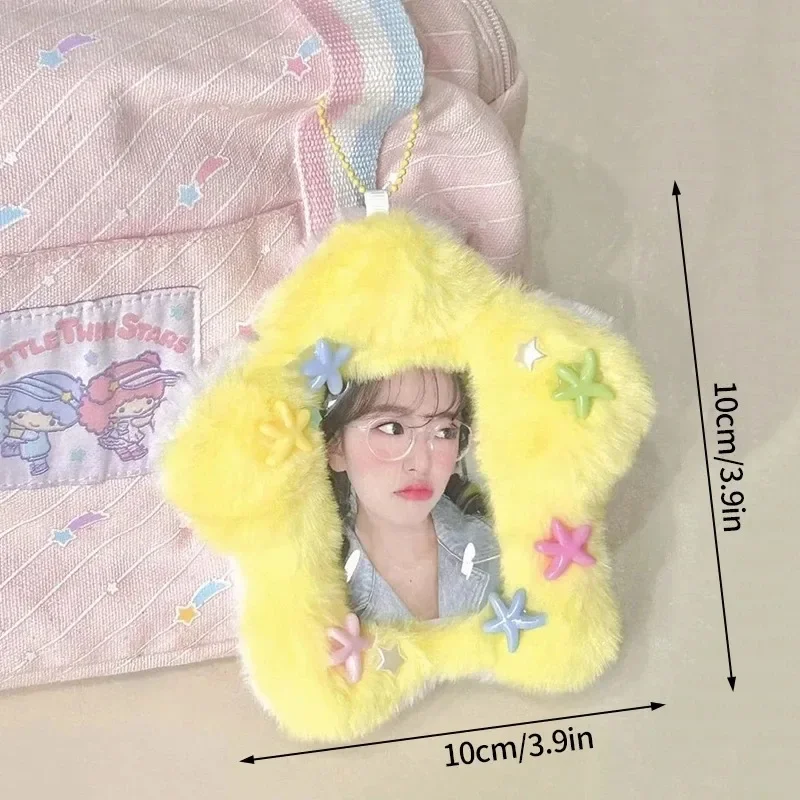 Plush Card Holder Cute Key Chain Pendant Plush Photo Card Holder Photo Albums Decor Cover Bus Card Protector Picture Sleeves Bag