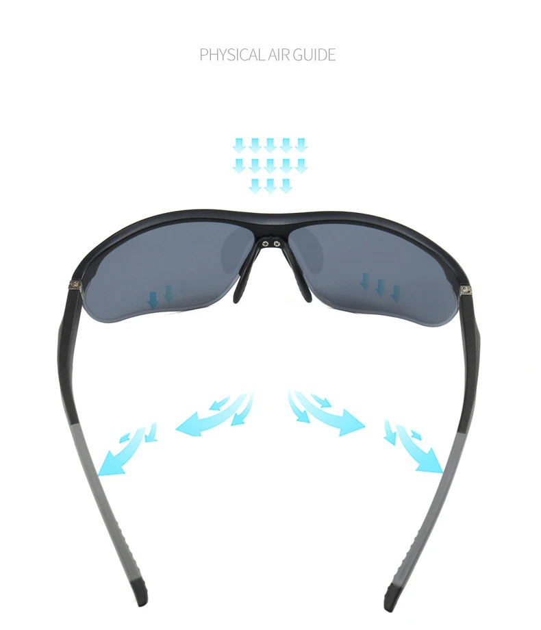 Sport-Sonnenbrille Halbrahmen Outdoor-Radsportbrille UV-Beständig UV400 Fahrradbrille 3018 – Detail 4