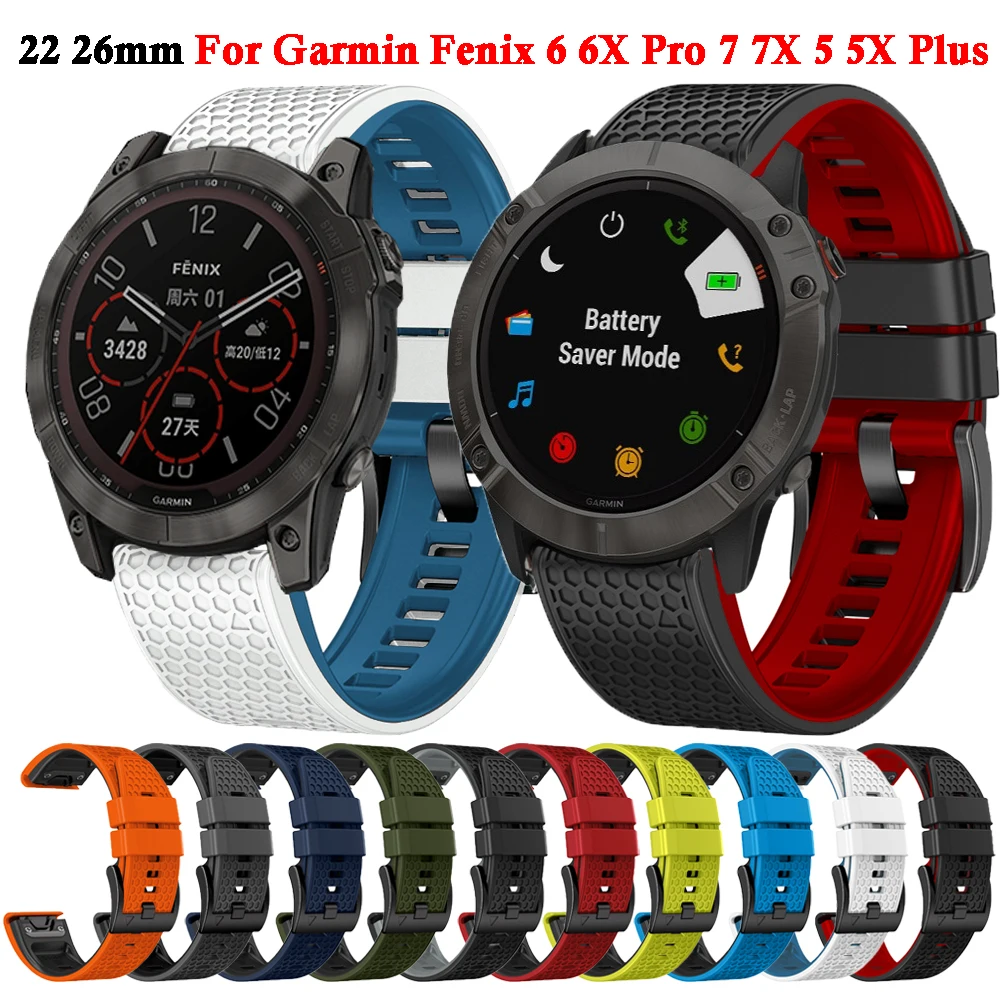 

22 26mm Strap For Garmin Fenix 6 6X Pro 5 5X Plus 7 7X Bracelet Watch For Garmin Enduro MK1 MK2 3HR Forerunner 935 945 Watchband