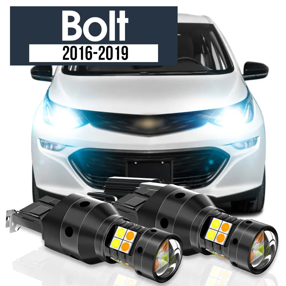 

2pcs LED Dual Mode Turn Signal+Daytime Running Light Blub DRL Canbus Accessories For Chevrolet Bolt 2016-2019 2017 2018