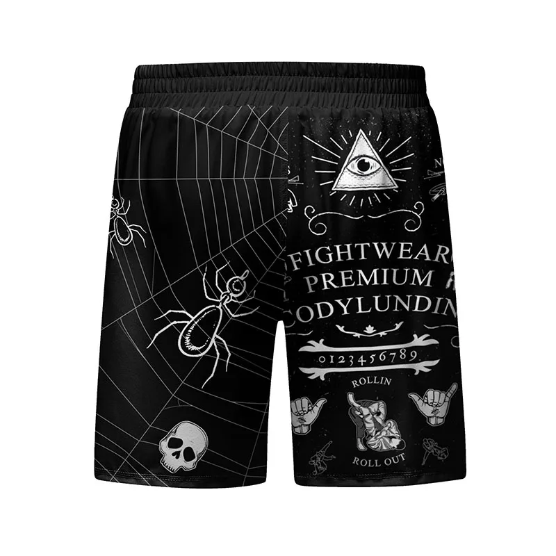 Sports apparel Mens t shirt Skull Jiu Jitsu Rashguard For Men MMA T-shirt + Shorts Pant Set Brazilian Grappling Bjj Boxing Rash Guard Gym Boxeo Sport Jerseys