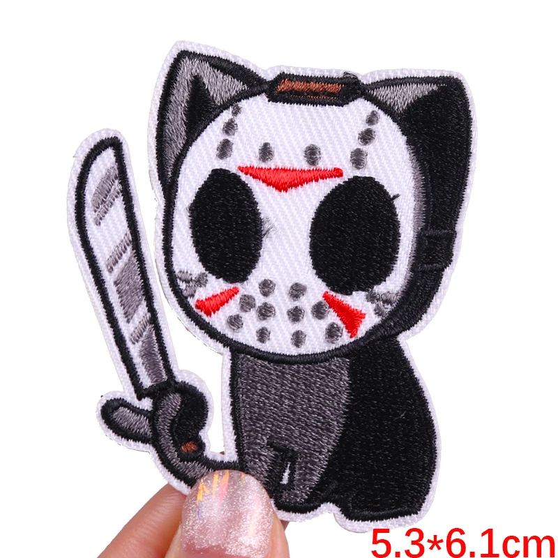 Punk-Schädel-Patch zum Aufbügeln, bestickte Aufnäher für Kleidung, thermoadhäsive Aufnäher auf Kleidung, Flasche, Geister-Patch-Aufkleber – Detail 16