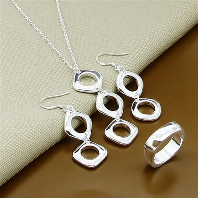 Fine Jewelry Set 925 Sterling Silver Sideways Snake Chain Bracelet Necklace Sets For Women Men Fashion Charm Jewelry Gift 3