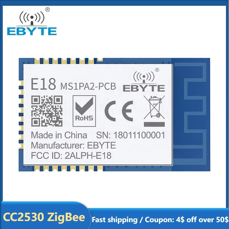 CC2530 ZigBee 2 4 ГГц беспроводной модуль E18-MS1PA2-PCB EBYTE 100 мВт большие расстояния Zigbee