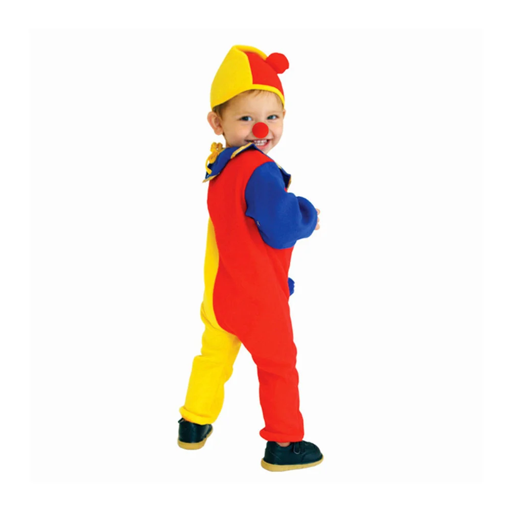 

Kids Funny Clown Costume Suit Long Sleeve Costumes for Cosplay Halloween Masquerade Performance (S)
