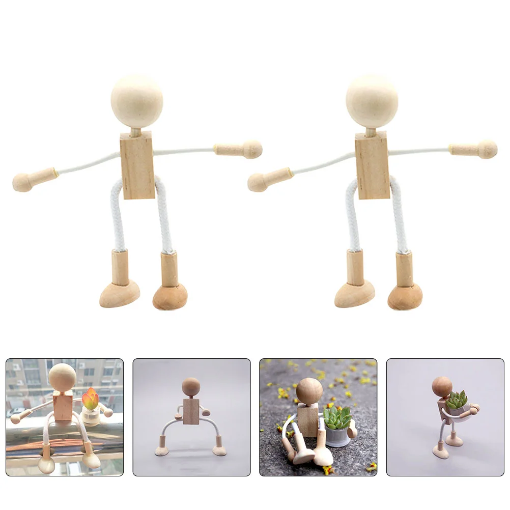

Wood Carving Kit Wooden Robot Doll Bodies Action Figures Model Adjustable Movable Joints Dolls Painting Craft Art