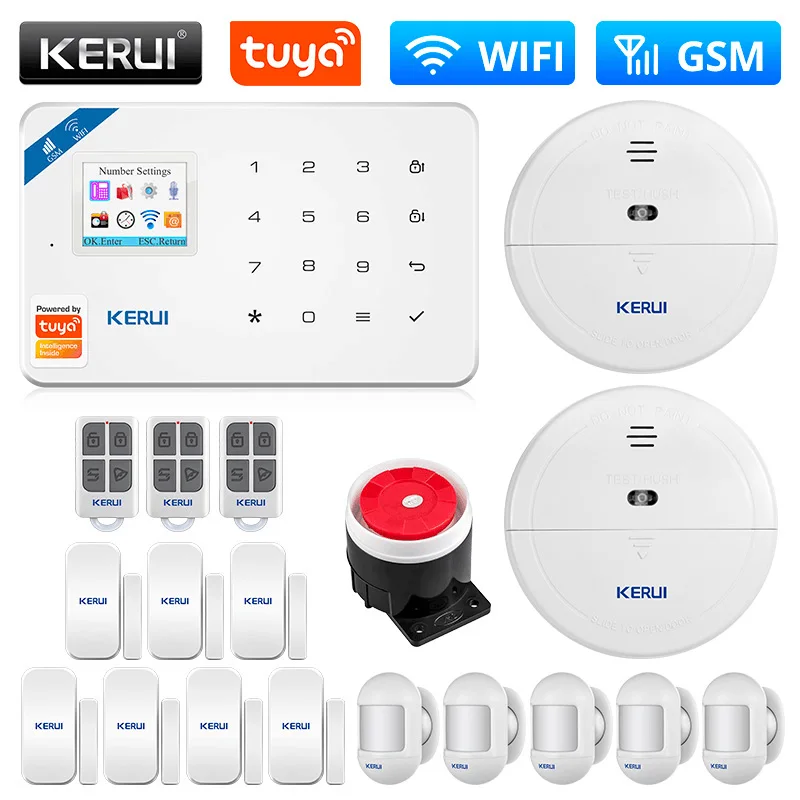 Kerui W181 Alarm System Wifi Gsm Tuya Smart Wirelss Home Alarm Support