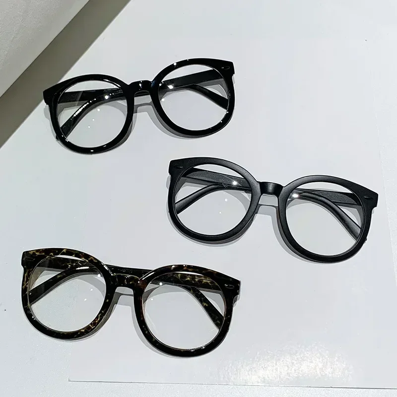 Stylish Fashion Reading Glasses for Women Men Round Frame Anti-blue Light Far Sight Eyeglasses Oversized Prescription Glasses 2
