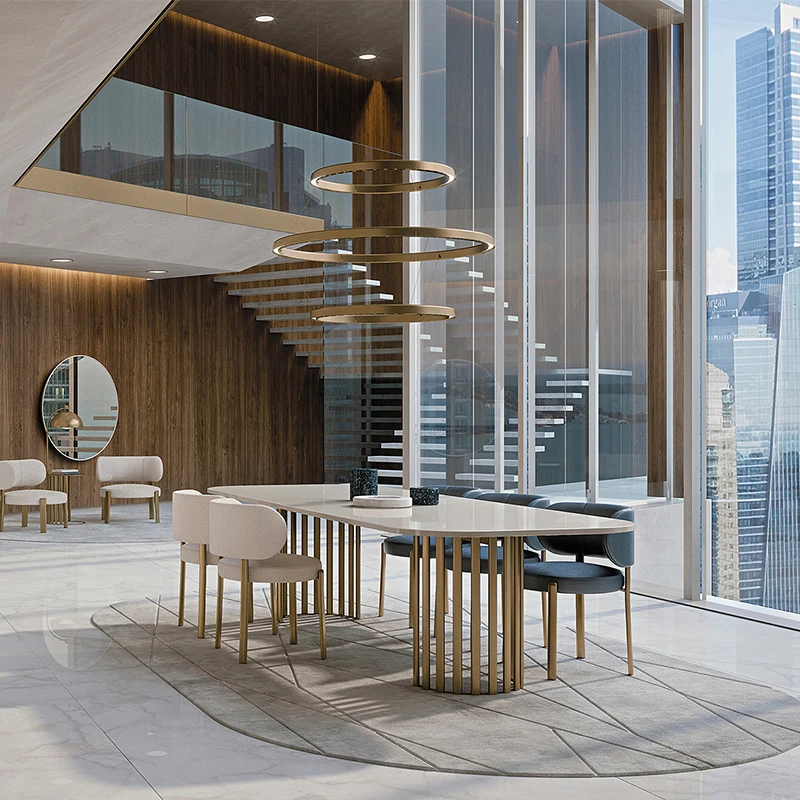 

Luxury conference table, long table, slate office table, modern simple reception table, negotiation table, designer