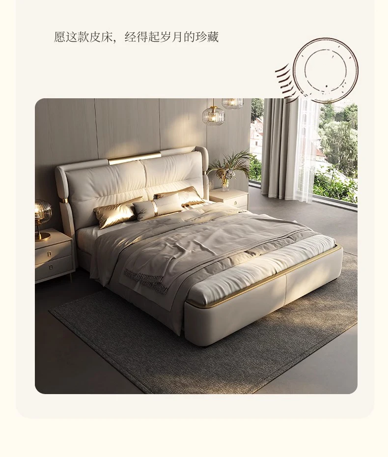 Description Picture 4 of itemLuxury Bedroom Marriage Bed Storage Organiser King Size Wood Bed Modern Multifunctional Camas De Casal De Luxo Home Furniture