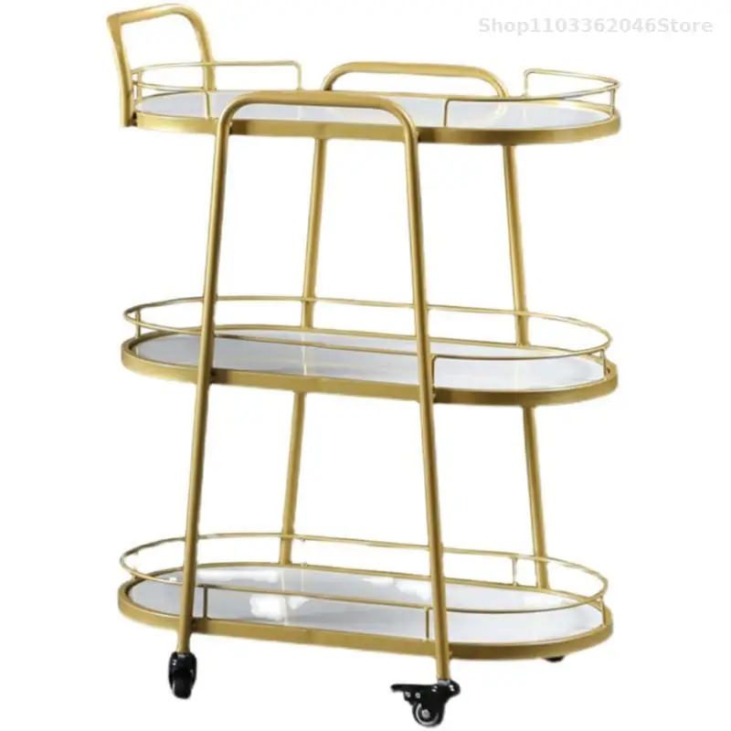 Nordic Mobile Food Truck Hotel Commercial Food Truck Tea Double-decker Three-layer Wine Cart Cart Cake Home