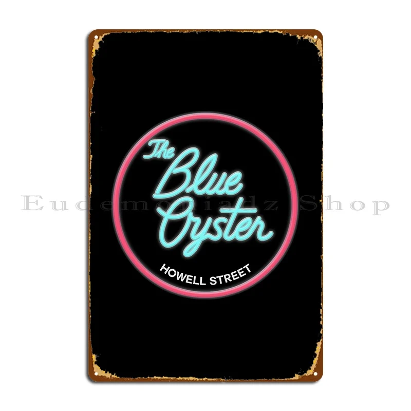 

Синий металлический знак в виде устрицы, Настенный декор, дизайнерский ретро-постер для кухни