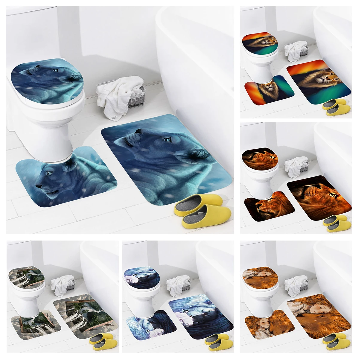 

home bathroom floor mats Colorful animals Bath Foot mat modern bathroom accessories rug Toilet mat Bathtub anti-slip carpet