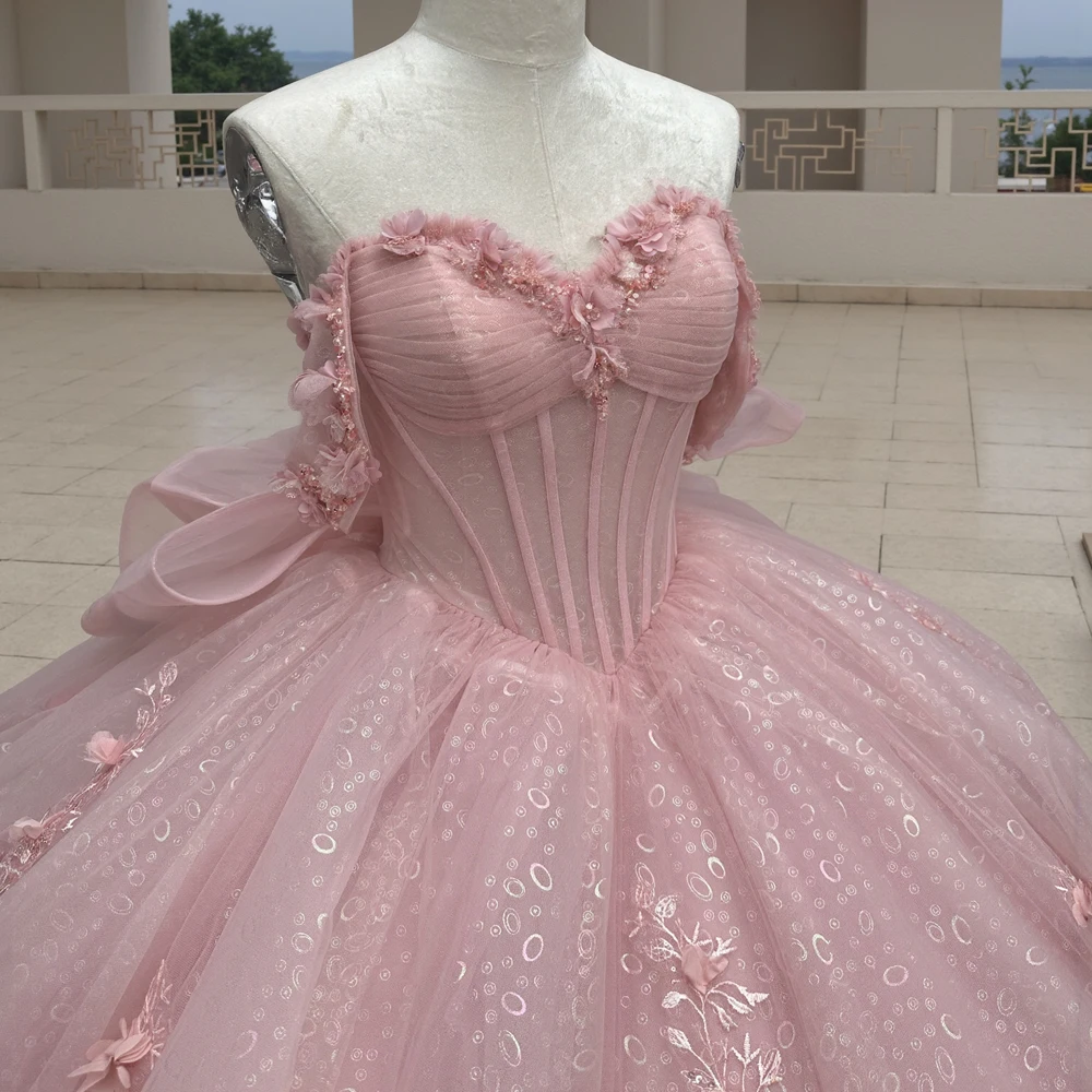 open lace back dress Sweetheart Pink Beaded Cheap Evening Prom Dresses, Sweet 16 Dresses, 1 –  SposaDresses main image 1
