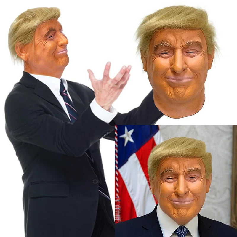 Maschera Donald Trump In Lattice - Costume Halloween E Cosplay, Taglia Unica