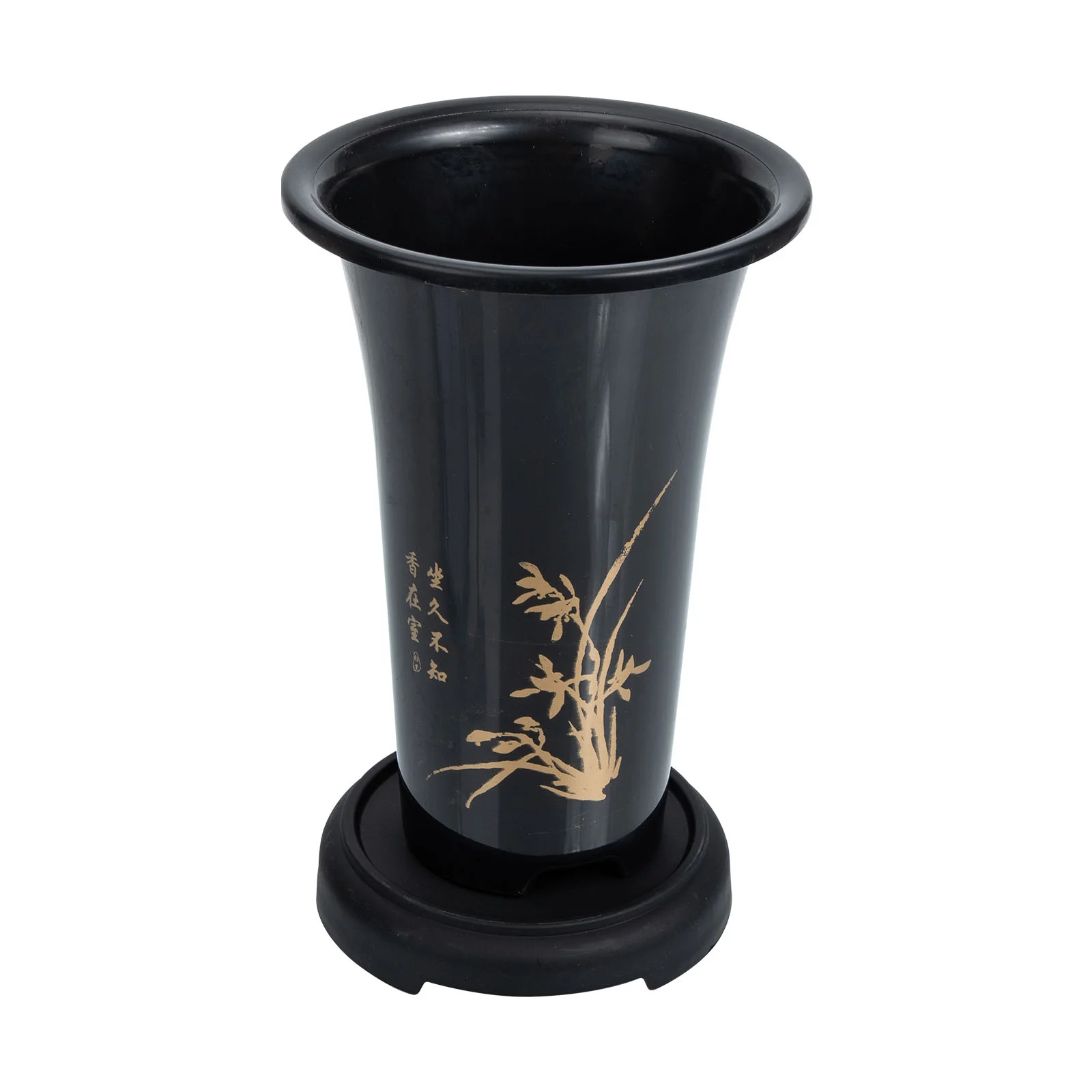

Tall Round Black Planters Plastic Flower Pot Resin Tray Indoor Plant Flower Planting Holder Large Planter Decorative