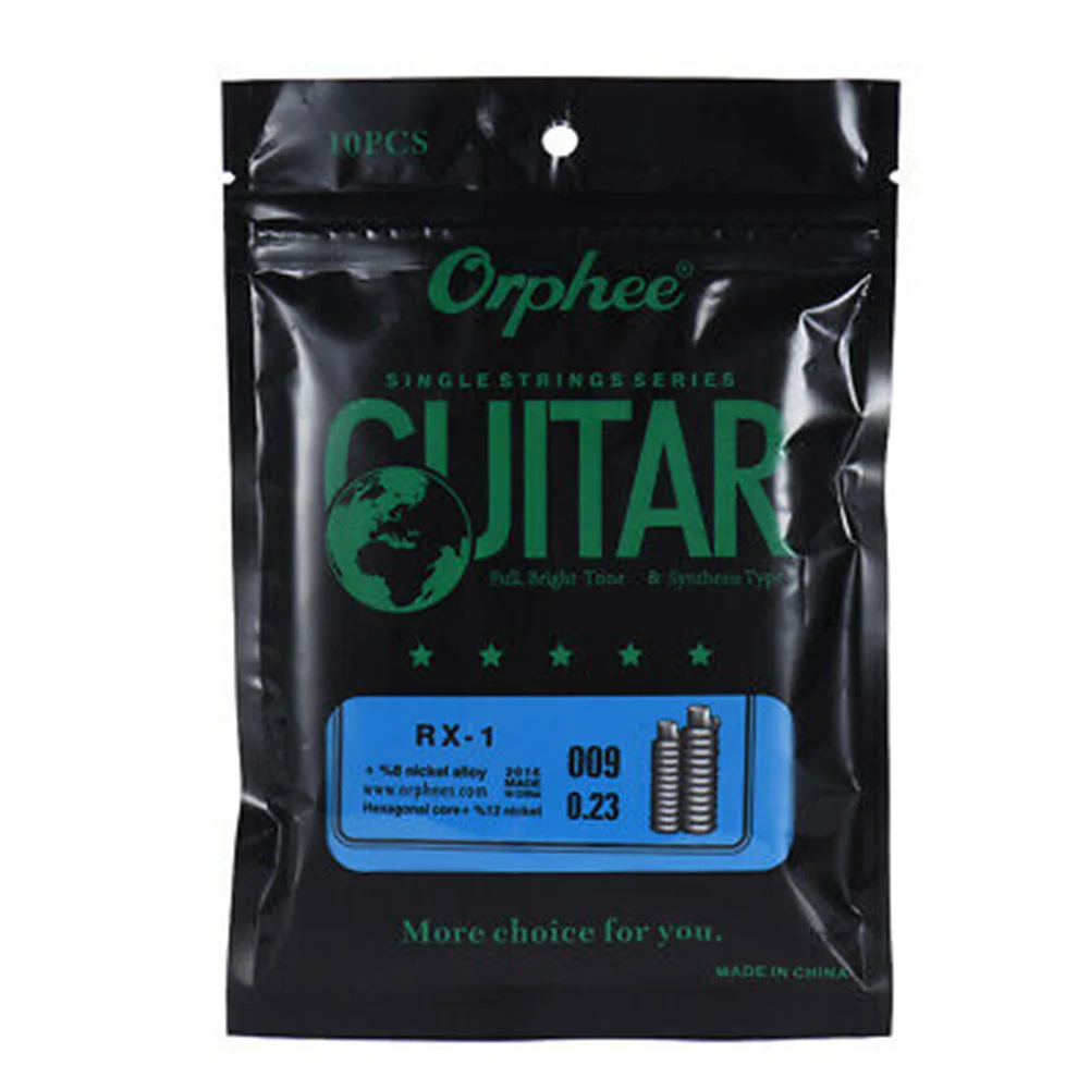 10 Stück einzelne Gitarrensaiten als Ersatz für E-Gitarre, 1., 2., 3. E-Saite (.009), Nickellegierung, superleichte Saiten – Detail 5