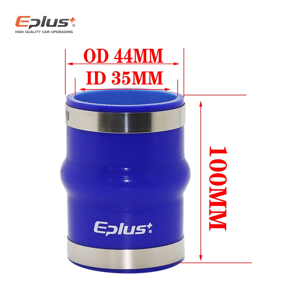 Tubo flessibile universale in silicone Gobba connettore dritto Intercooler per auto Accoppiatore per tubo di aspirazione turbo Blu Lunghezza 100 mm