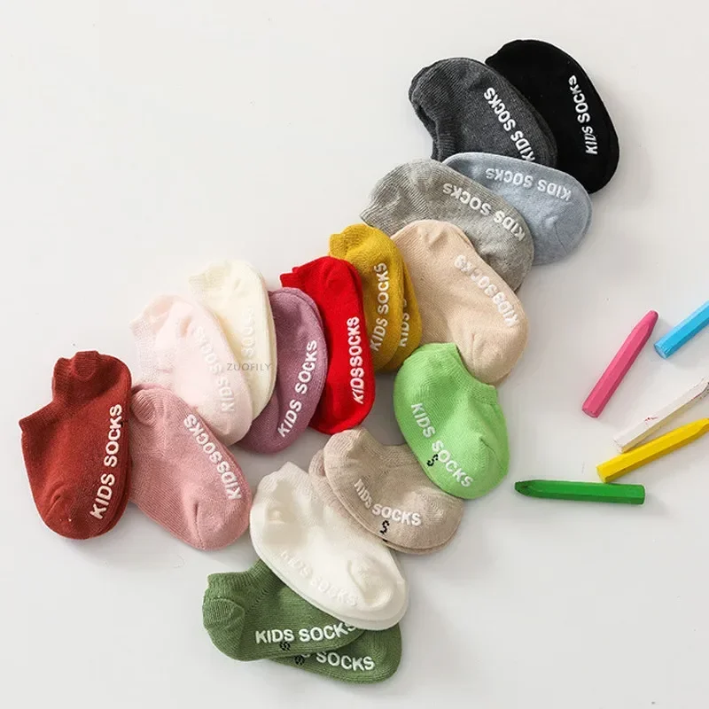 Newborn Baby Short Socks Solid Color Girl Boy Toddler Infant Boat Sock Cotton Kids Cute  Anti Slip Breathable Short Floor Socken