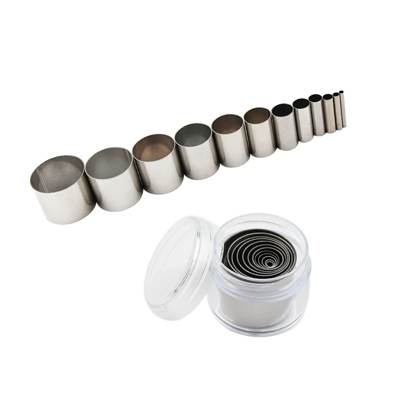 Stainless Steel Round Polymer Clay Cutting Mould Soft Clay Circle Cutter Tools Pottery Ceramic Cutting Mould 12Pcs/Set