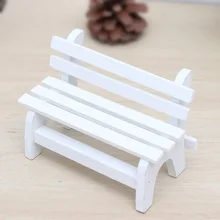 

11CM White Mini Bench Fairy Doll Chairs Terrarium Moss Decor Figurines Garden Miniatures Micro Landscape DIY Accessories