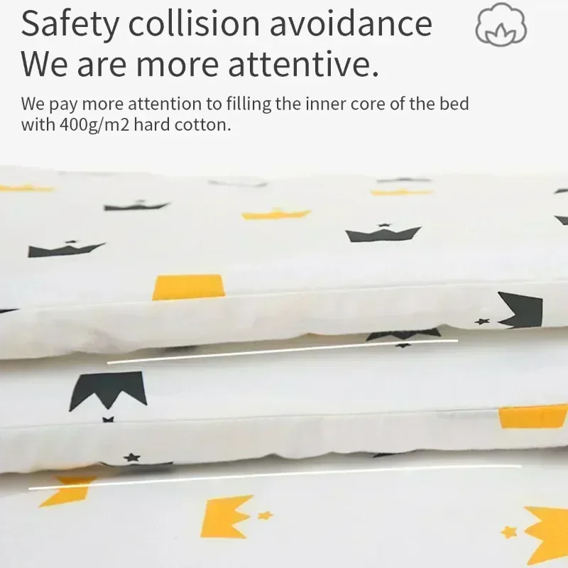200*30 CM Nordic Stars Baby Bed Thicken Bumpers Zipper Design One-piece Crib Around Cushion Cot Protector Pillows crib bumper