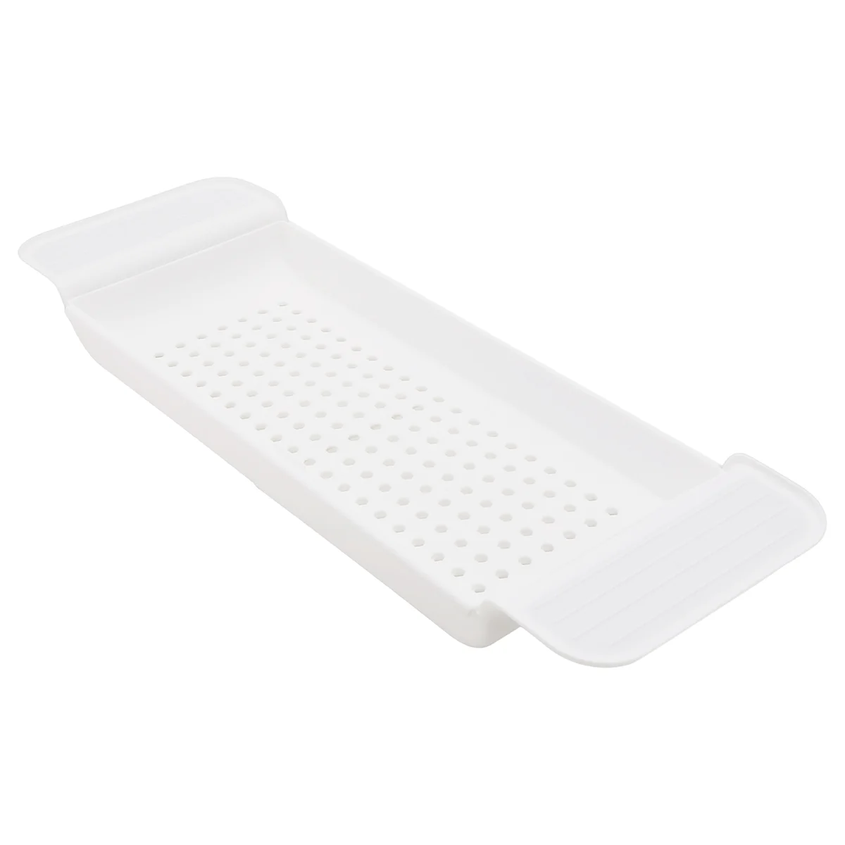 BIFI-Retractable Bathtub Storage Rack Bath Tray Shelf Tub Bathroom Tools Towel Storage Shelf Kitchen Sink Drain Holder White
