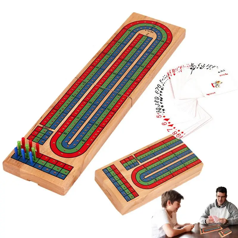 

Wooden Cribbage Board Game Classic 3 Track Cribbage Boards Portable And Convenient Table Game Set For Any Occasion Fashion