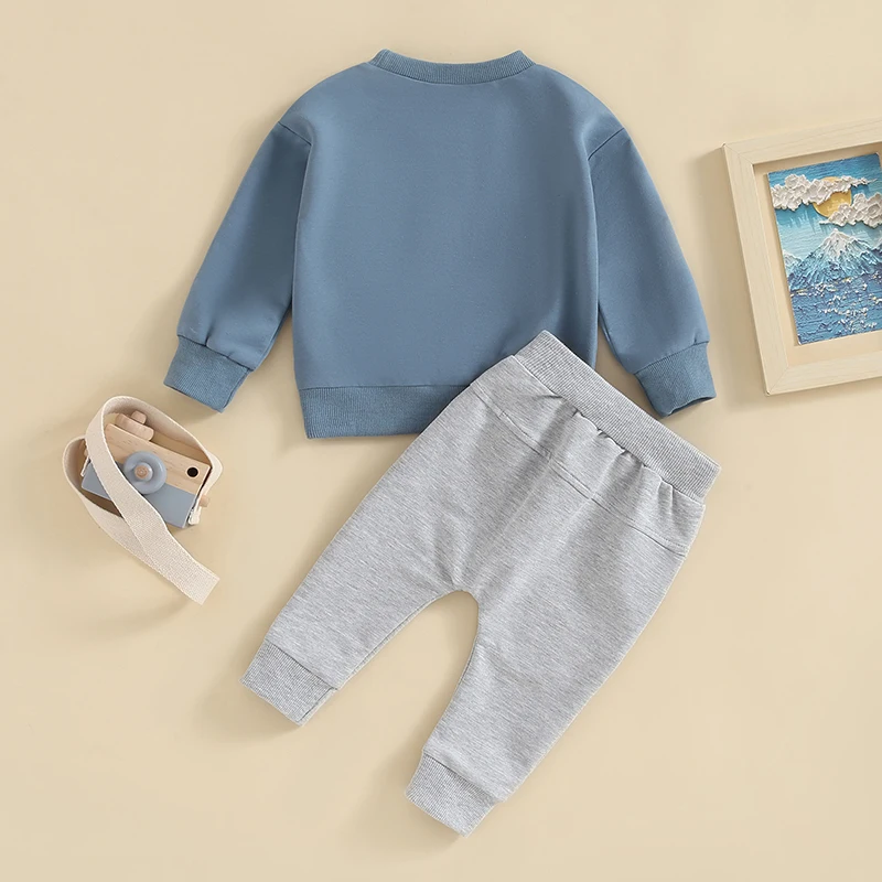 

Toddler Baby Boys Clothes Set Letter Print Long Sleeve Sweatshirt Jumper Top Jogging Pants Suit Fall Winter Outfits Casual