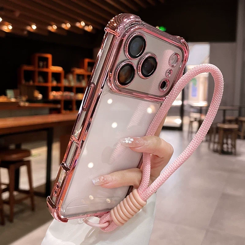 3D Electroplating Phone Case with Hand Strap