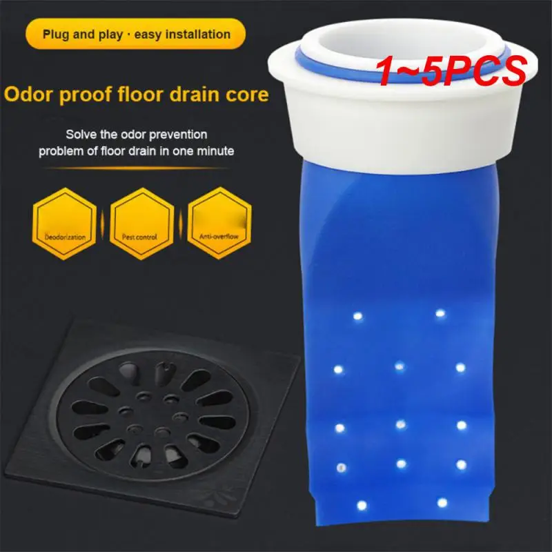 

1~5PCS Deodorant Floor Drain Core Effective Deodorant Preferred Material Larger Displacement Plug And Play Filter Blue