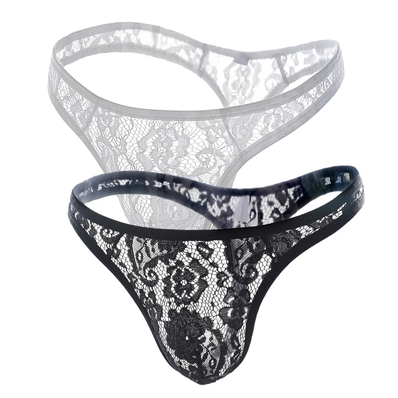 Men's Thong Sexy Underwear Transparent Lace Popular Letter Middle Waist Jockstrap G String Panties Pouch Convex For Gay Mens men stretch g string panties men stretch thong underwear