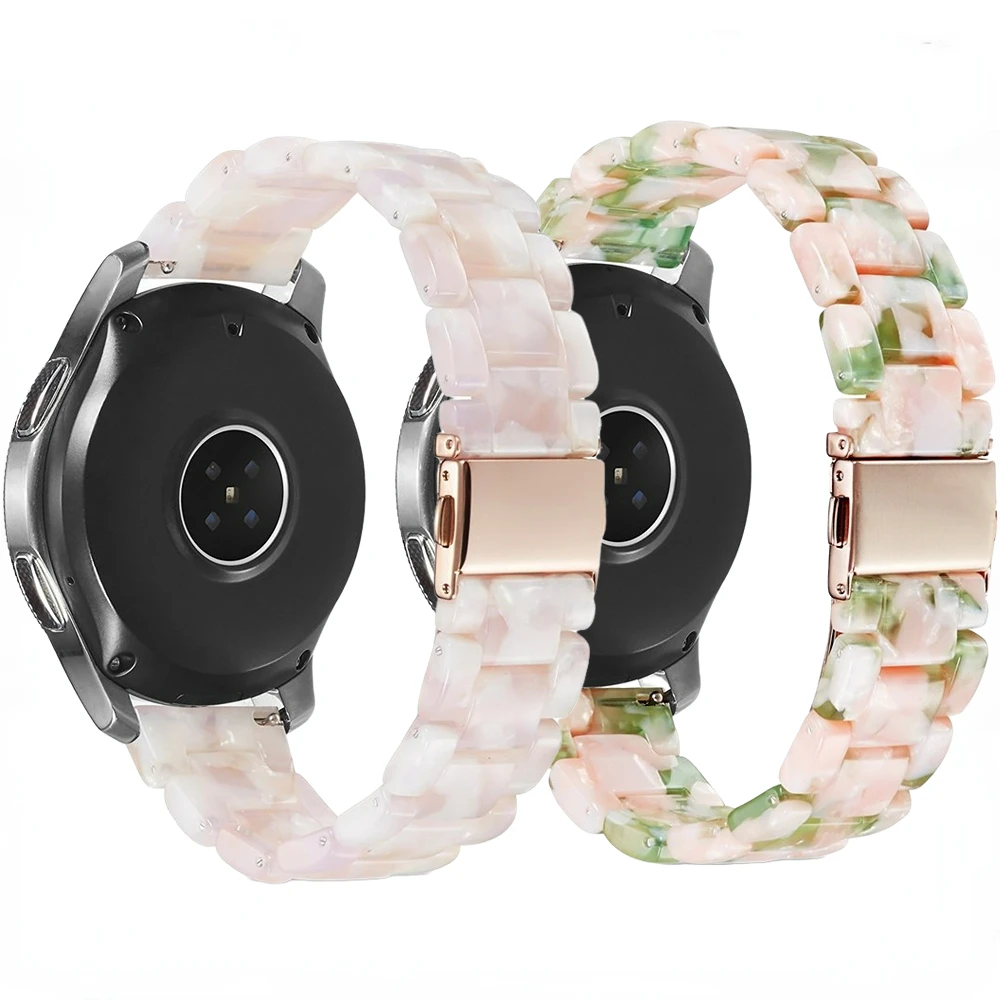 20mm 22mm Resin Strap For Samsung Galaxy Watch 3/4/5/Active 2/Gear S3 Luxury Bracelet Wristband For Huawei Watch GT2/Amazfit GTR