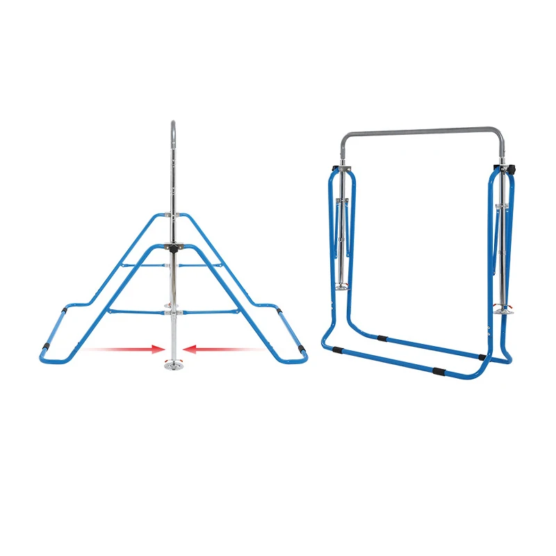 Barra Orizzontale Per Ginnastica FCOUMY Regolabile - Per Bambini 3-12 Anni, Pieghevole, Con Anelli, Rosa/Blu - Foto 3