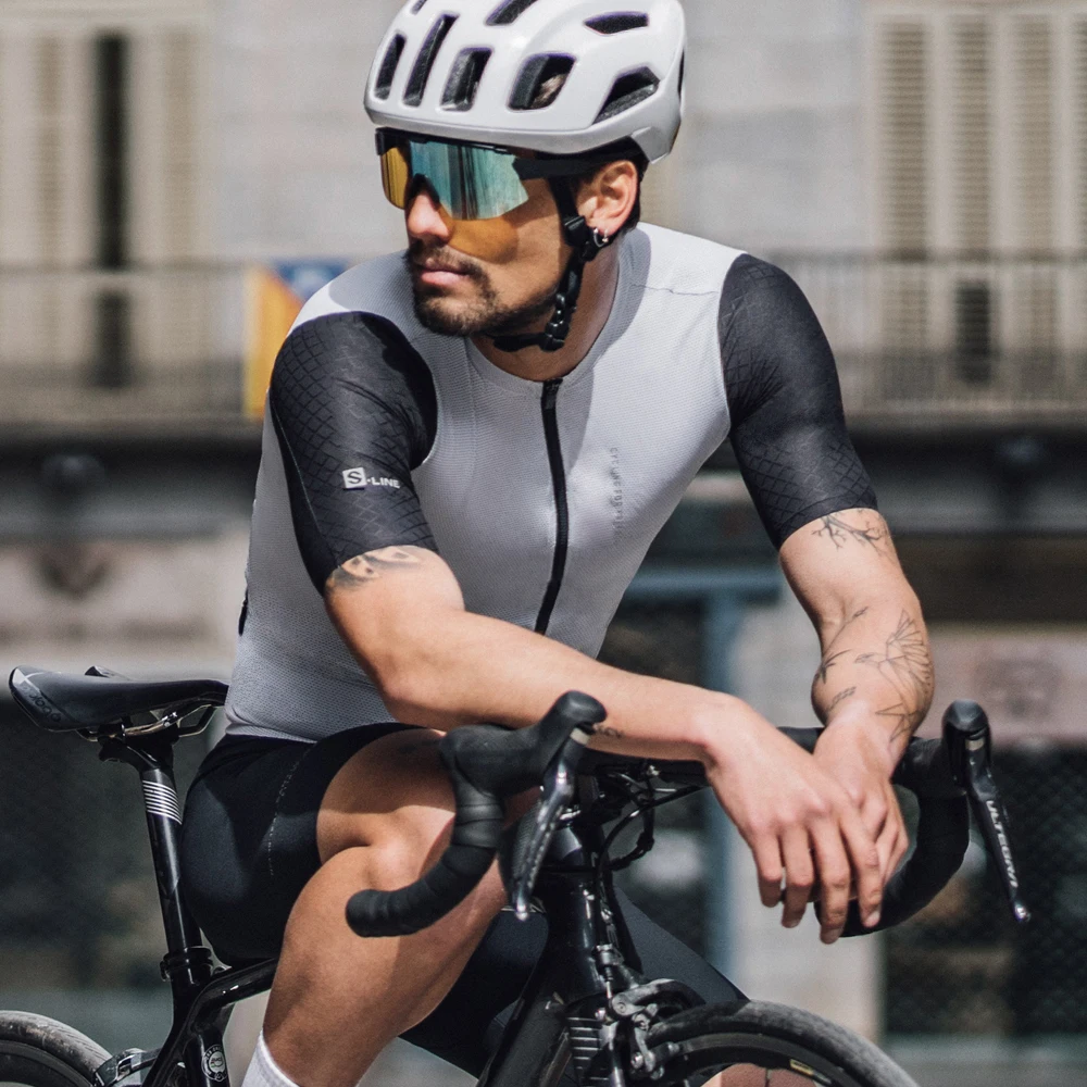Santic Men's Cycling Jersey Summer Short Sleeve Sports Shirts Quick-Dry Breathable Road Bike MTB Bicycle Riding Clothing Tops