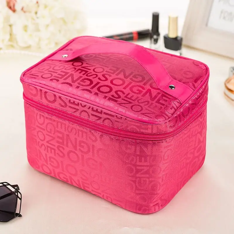 Women's makeup bag large capacity cosmetics storage bag foldable toilet wash bag travel essentials handheld cosmetic bag 4